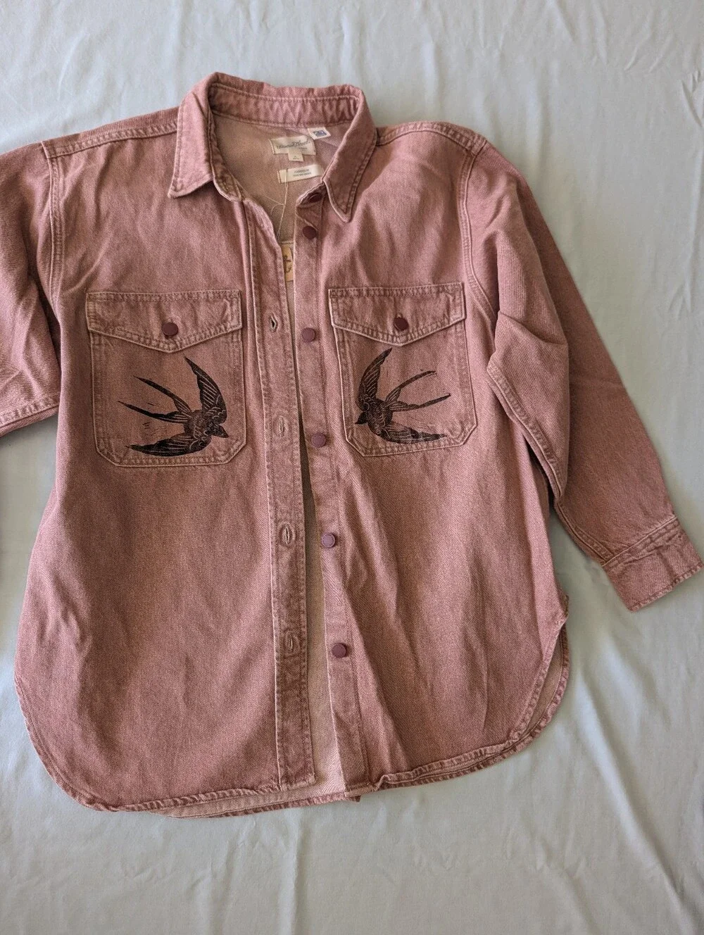 Swallow Bird Block Printed Jacket/Shacket - Picture 2 of 8